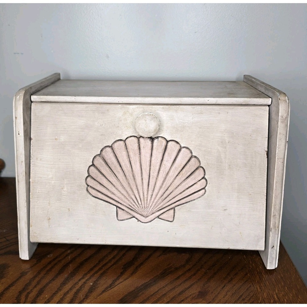 Vintage Cornwall Wooden Bread Box Country Cottage Kitchen Counter 16X10X10" RARE